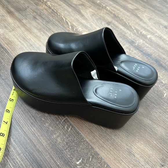 a new day Black Platform Mules - Picture 1 of 5